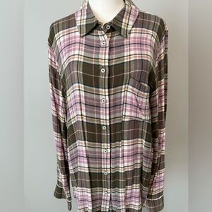 Caslon Pink and Green Plaid Shirt - Size XXL